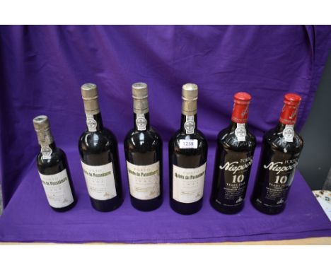 Two bottles of Niepoort 10 Year Old Tawny Port, Three and one half bottles of Quinta do Passadouro 1992 Vintage Port bottled 