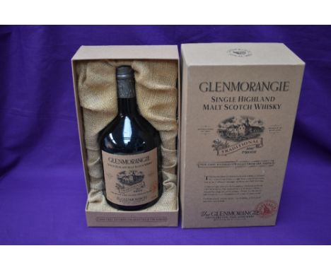 A Bottle of Glenmorangie Single Highland Malt Scotch Whisky, Traditional 100° Proof non-chill filtered straight from the wood