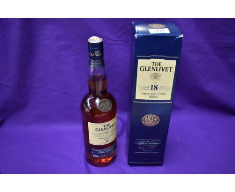 A bottle of The Glenlivet 18 Year Old Single Malt Scotch Whisky, 700ml, 43% vol, Export to Australia and New Zealand on rever
