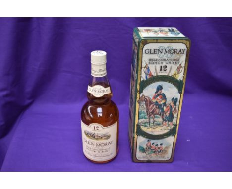 A bottle of Glen Moray Single Highland Malt Scotch Whisky, 12 Years Old, 75cl, 40% Vol, in The Argyll and Sutherlands Highlan