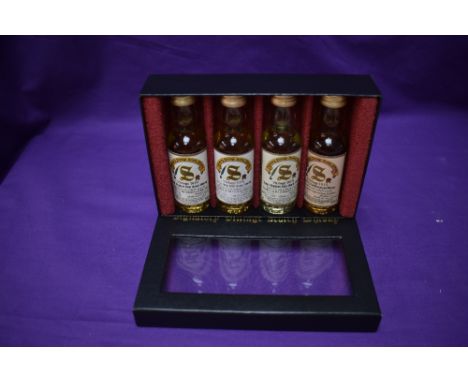 A Signatory Vintage Scotch Whisky Four Miniature Bottle set, Vintage 1974 Caol Ila bottled 93, 1470/3000, Vintage 1974 Dallas