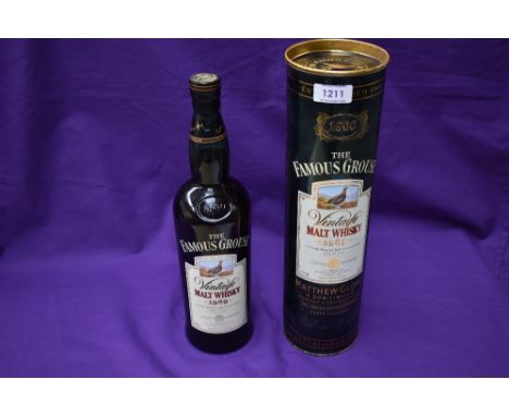 A Bottle of The Famous Grouse Vintage Malt Whisky 1989, aged 12 years, 1lt 43%vol in tin tube