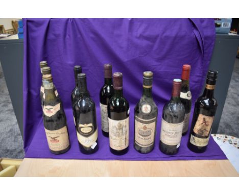 Eleven mixed vintage 75CL bottles of Red Wine including Andron-Blanquet 1970, Chateau Greysac 1971, Calvet 1970, Brown Brothe