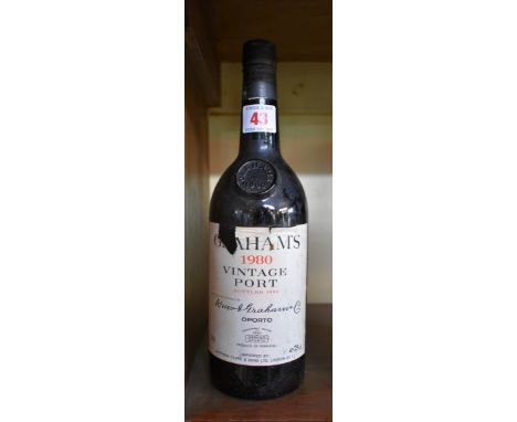 A 75cl bottle of Graham's 1980 vintage port. 