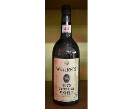 A 75cl bottle of Warre's 1975 vintage port. 