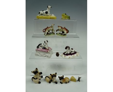 19th Century and other miniature ceramic animals etc, (largely a/f)