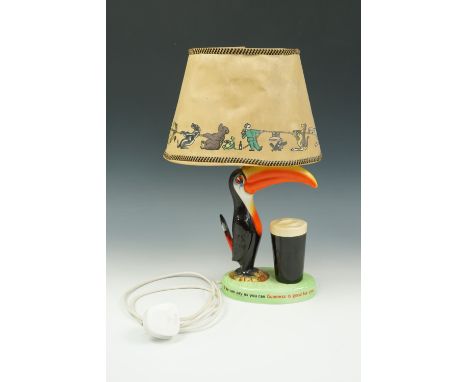 A period Carlton Ware Guinness advertising table lamp and shade, GA/2178