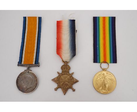 A 1914-15 Star, British War and Victory medals to S-7284, Pte R Grinham, Rifle Brigade