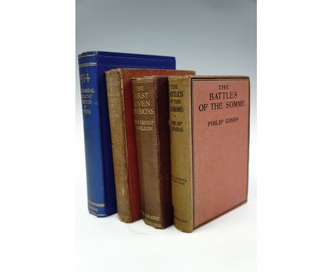 Early memoirs and Great War histories comprising Gibbs, "The Battles of the Somme", 1917; Crozier, "A Brass Hat in No Man's L