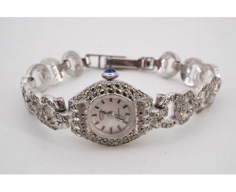 A ladies Rotary marcasite wrist watch