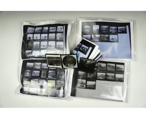 A quantity of late 19th / early 20th Century photographic glass plate magic lantern slides containing numerous views of Cumbe
