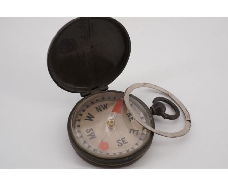 A Boer War / Great War pocket compass, its lid engraved "Lt Col F M Graham, R D Fusiliers"