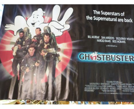 Two film posters Ghostbusters and Smurfs and the Magic Flute (both quadruple size)