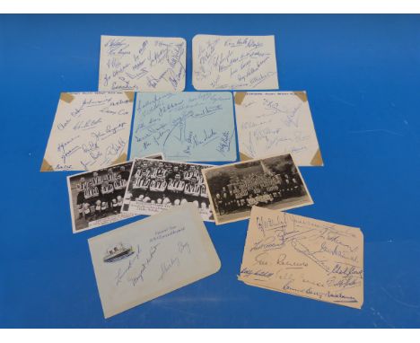 A collection of football and cricket autographs to include Bolton Wanderers, Tottenham Hotspur, Newcastle United, Arsenal etc