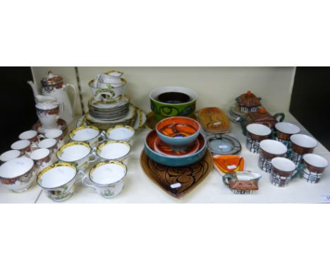 Mixed ceramics including Radford coffee and Melba tea sets, Poole pottery, Cottage ware etc