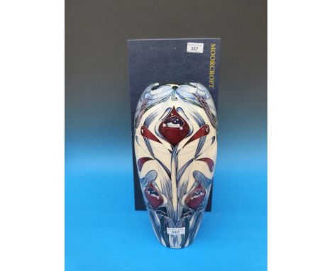 Large Moorcroft limited edition vase in the Art Nouveau style, dated 2001, signed E. Bossons and numbered 142/200, height 36c