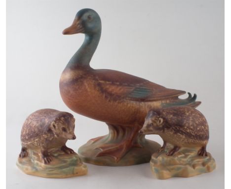 Large Goebel mallard and two hedgehogs Condition reports are not available for our Interiors Sales.