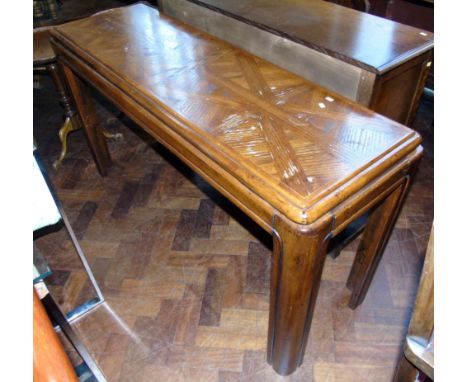 Modern console table with partquetry top. Condition reports are not available for our Interiors Sales.