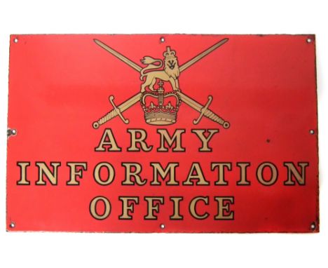 Army Information Office enamel sign Condition reports are not available for our Interiors Sales.
