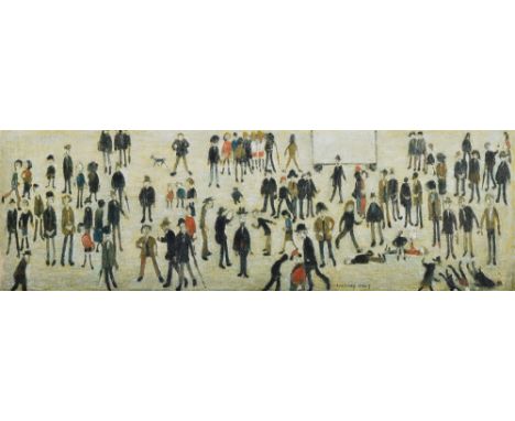 After Laurence Stephen Lowry R.A. (British, 1887-1976), "Crowd Around a Cricket Sight Board", numbered 848/850 in pencil in t