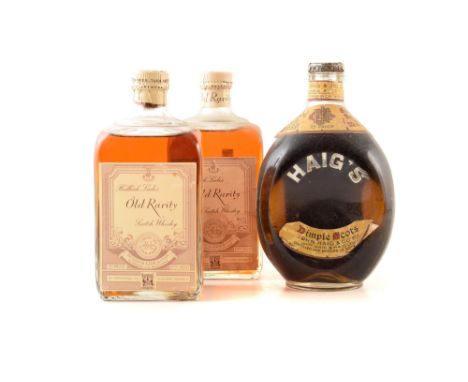 Two bottles of Bulloch Lade's Old Rarity Scotch Whisky and one bottle of Dimple Haig whisky. Condition reports are not availa