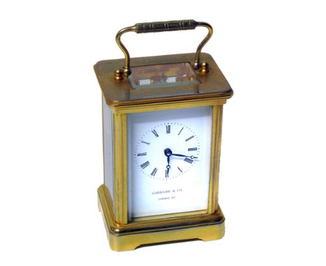 Modern Garrard &amp; Co, 11 jewel carriage clock Condition reports are not available for our Interiors Sales.