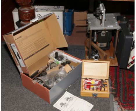 A ELU 240 volt router model number MOF 96 electronic complete with booklet various bits and accessories.