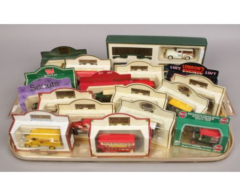 A tray of boxed Diecast model vehicles including Days gone, Lledo etc.