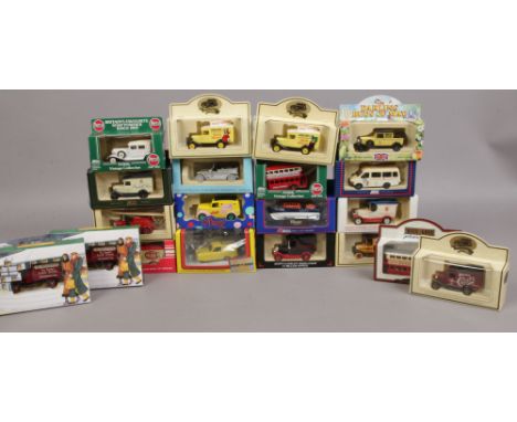 A tray of boxed Diecast model vehicles including Days gone, Lledo etc.