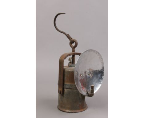 A Wolf carbide miners lamp c1900-20.