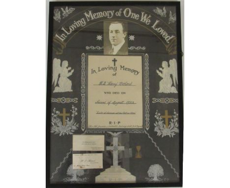 Republican: [Boland (Harry)] A large and attractive In Memoriam Address - "In Loving Memory of H.I. "Harry" Boland who Died o