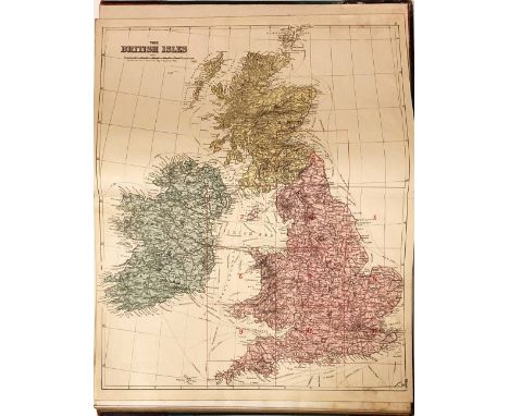 Atlas: Bacon (Geo. W.) New Ordnance Atlas of the British Isles, Lg. folio L. 1883. Printed title, 32 + 1 engd. dbl. page cold