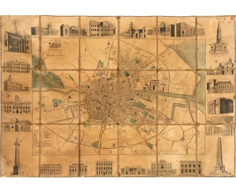 Map of Dublin with Attractive EngravingsIrish Map: Dublin - Cooke (J.) Arch & Surveyor Cooke's Royal Map of Dublin, dedicated