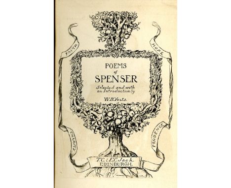 [Yeats (W.B.)select] Poems of Spenser, 12mo, Edn. n.d., engd. portrait frontis, engd. t.p., 8 cold. plts by Jessie M. King, g
