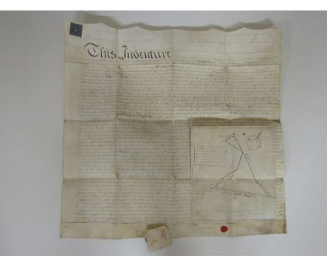 Lease of Lands, c. 1806, with Original MapCo. Meath: An indenture on vellum dated 5th February 1806 between the Incorporated 