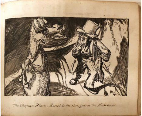Manuscript of a Curious Victorian TaleAnomoymous: "Mokeanna or The White Witness. A Tale of the Times." Oblong 8vo album, 31 