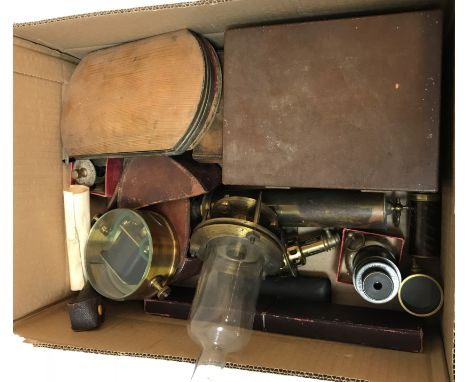 A Bellingham &amp; Stanley pocket refractometer, a brass loco pressure / temperature tester by Underfeed Stoker Co. Ltd, No. 