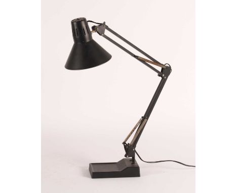 A black painted angle poise desk lamp, 20th century