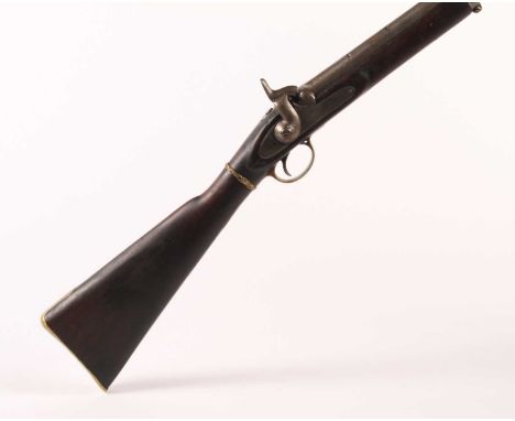 A Victorian .577 two band percussion rifle, the 80cm barrel stamped A6374, the lock stamped Tower 1863 with crowned VR cypher