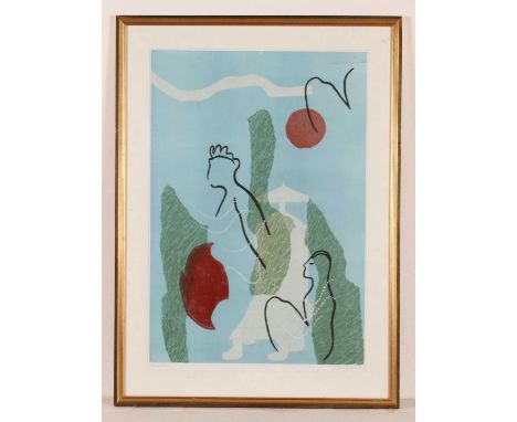 Massie Taylor, 20th century, King and Queen, lithograph, 67 x 46cm, housed in a gilt frame