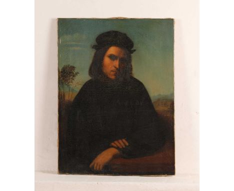 After Raffaello Sanzio da Urbino (1483-1520), self portrait, 19th century, oil on canvas, 68 x 51cm, unframed