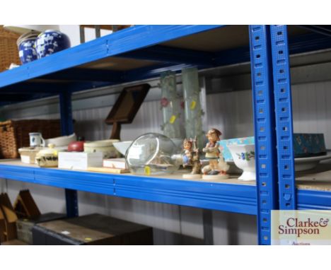 A quantity of various decorative and sundry glass and china etc to include Goebel figures; glass vases; Delft china; Goebel b