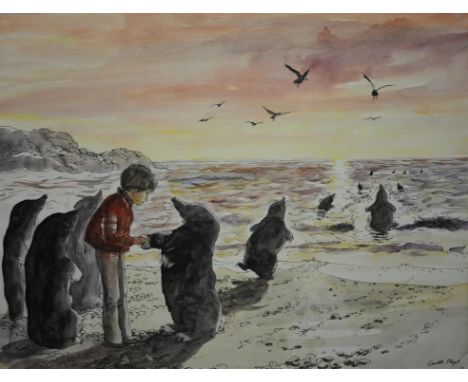Jackanory, Giant Moles, Gareth Floyd (b.1940) Thirteen original hand drawn illustrations for the Children's BBC TV Series. Gi