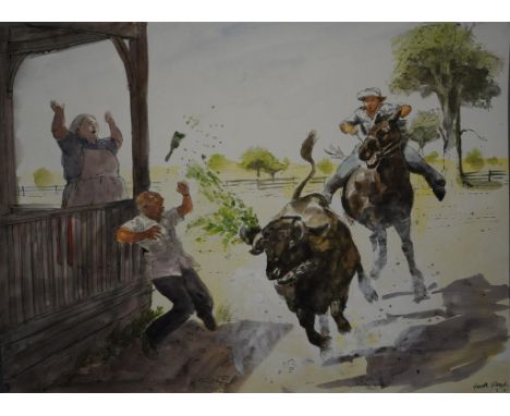 Jackanory, Chase through the night, Gareth Floyd (b.1940) Ten original hand drawn illustrations for the Children's BBC TV Ser