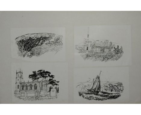 Jackanory Gareth Floyd (b.1940) Collection of fourteen black and white print illustrations. Various sizes. 25.5 x 38 cms max.