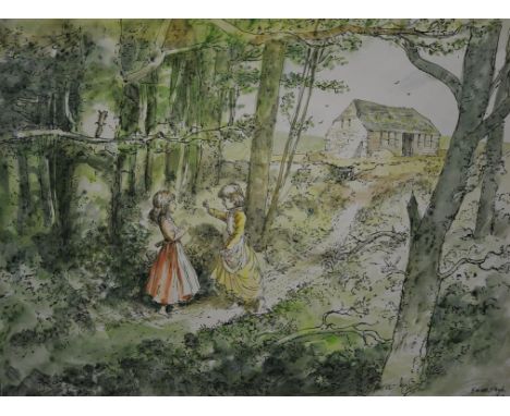 Jackanory, Gareth Floyd (b.1940), Eight original hand drawn illustrations for the Children's BBC TV Series. Story illustratio