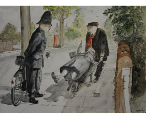 Jackanory, Nothing ever happens on Sundays, Gareth Floyd (b.1940)  Six original hand drawn illustrations for the Children's B