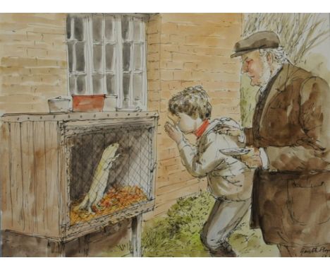Jackanory, Ferret Summer,: Gareth Floyd (b.1940) Nine original hand drawn illustrations for the Children's BBC TV Series. Fer
