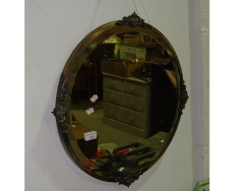 Vintage plated circular Liberty style mirror