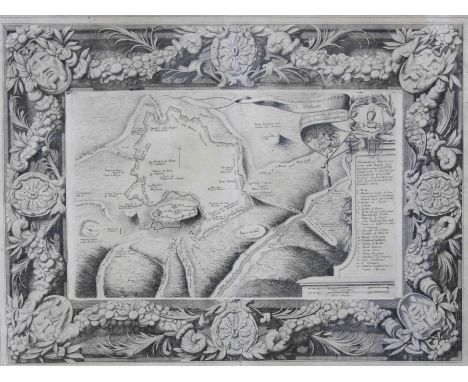   Vincenzo Maria CORONELLI (1650 - 1718). 'Pianta della Citta e Fortezza D' ATENE Dedicata''  45 cm x 61 cm der Ausschnitt. L